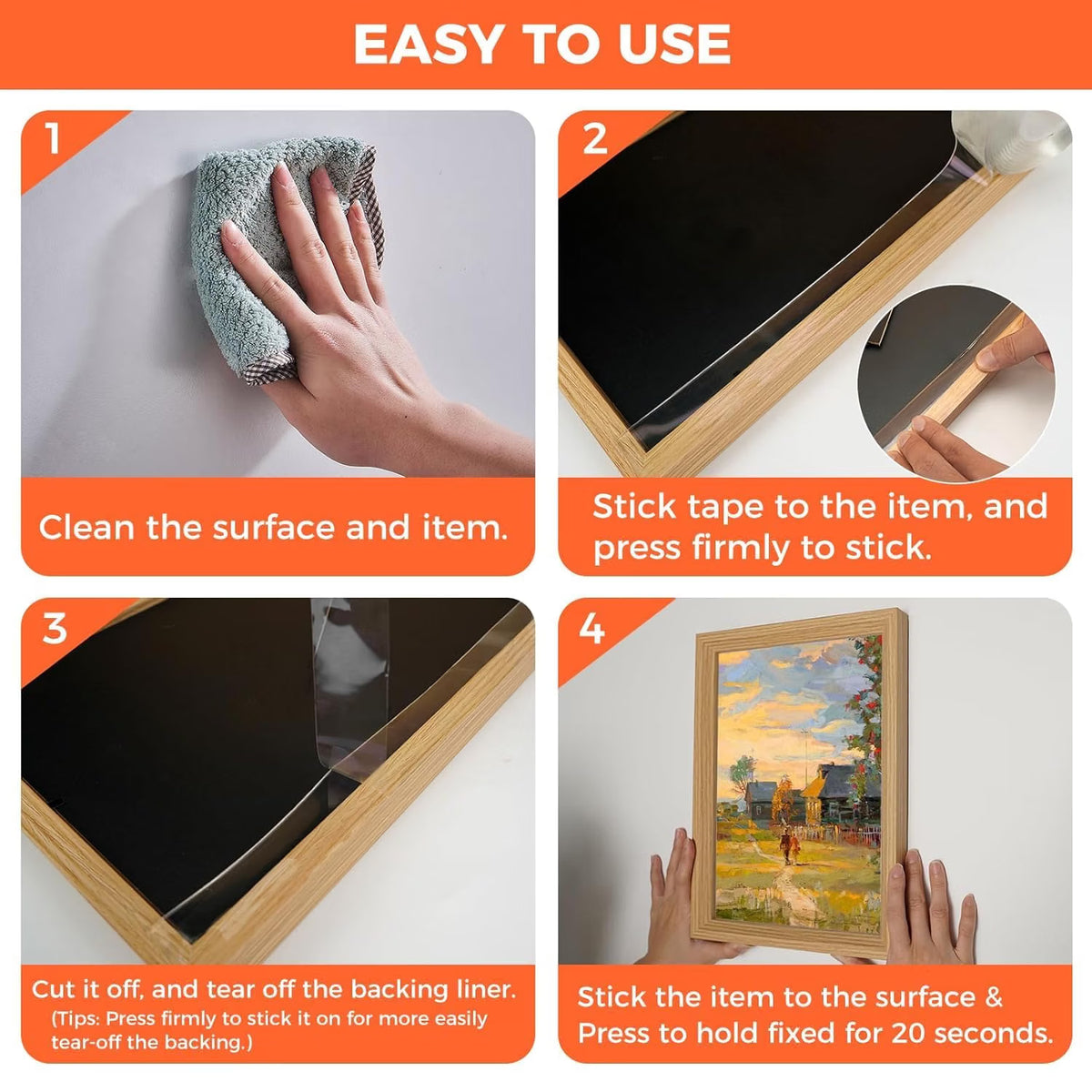 Double Sided Tape – Clear, Washable, Reusable & Removable | Strong Grip Multipurpose Adhesive Tape (PACK OF 2)