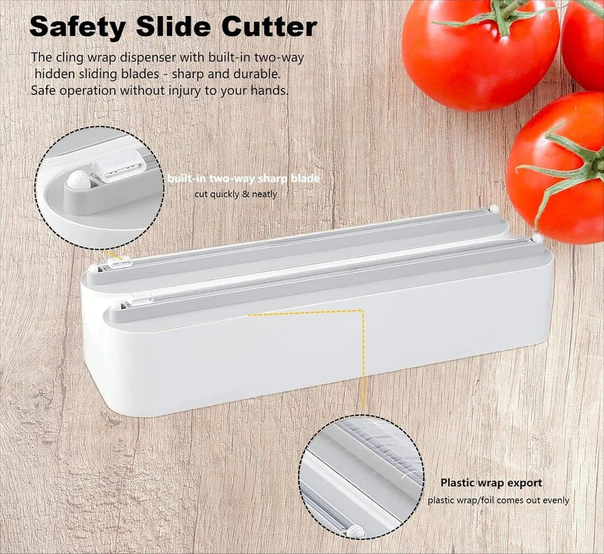 House of Quirk 3-in-1 Kitchen Wrap Dispenser – Cling Film, Aluminium Foil & Paper Towel Holder with Slide Cutter (Wall Mounted)