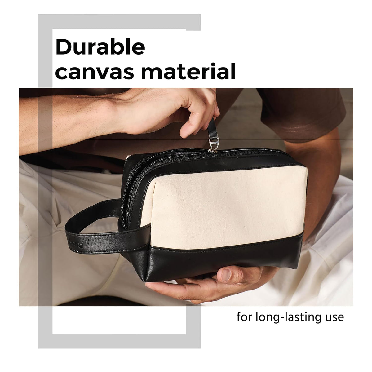 Premium Canvas Travel & Utility Pouch – Durable Canvas Toiletry & Grooming Kit